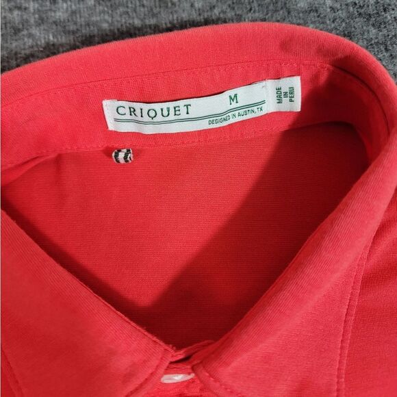 Criquet Mens Performance Player Golf Polo Shirt Size M Red Colonial Golf Club - Picture 3 of 11